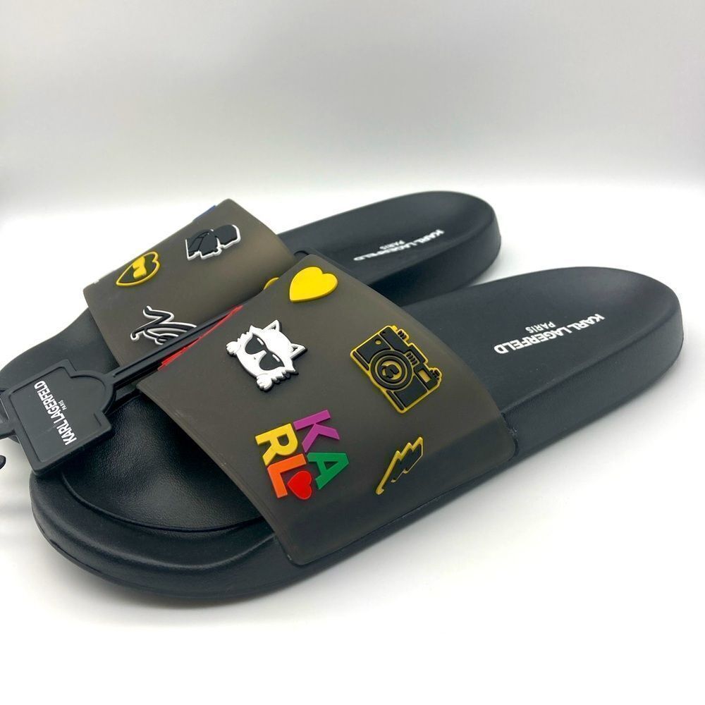 NWT Karl Lagerfeld Paris Zabina Black Sandals Size 8M